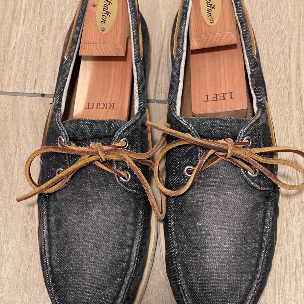 Timberland Black Denim Boat Shoes
